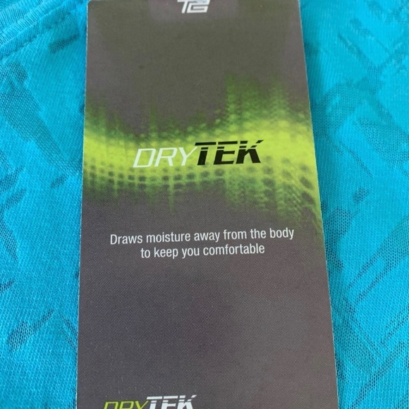 Tek Gear Turquoise Blue V Neck Burnout Yoga Tee Large - Picture 7 of 7